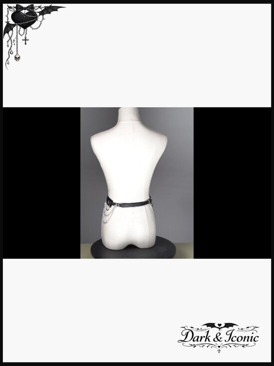 Goth Chain Belt Faux Leather Harness Waist Belt Punk Emo Grunge Festival main image 3